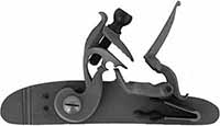 L&R's RPL-05-F Flint Lock
to upgrade Lyman Great Plains, Cabela's, InvestArm Hawken or Gemmer Hawken Rifles,
right hand, made in the USA,
by L&R Lock Company